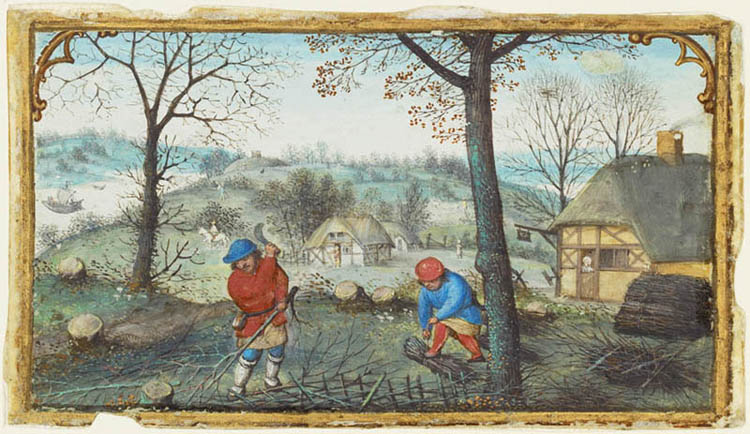 Gathering Twigs by Simon Bening, circa 1550